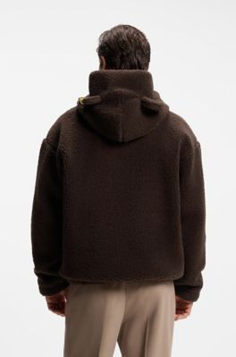BOSS x Steiff teddy-fabric hoodie, Dark Brown