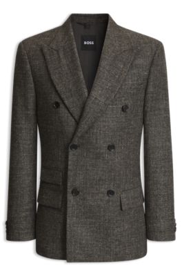 Wool-blend suit jacket, Brown