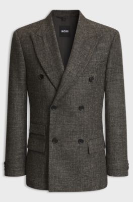Wool-blend suit jacket, Brown