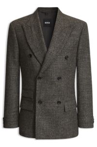 Wool-blend suit jacket, Brown