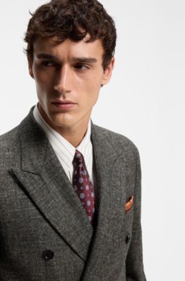 Wool-blend suit jacket, Brown