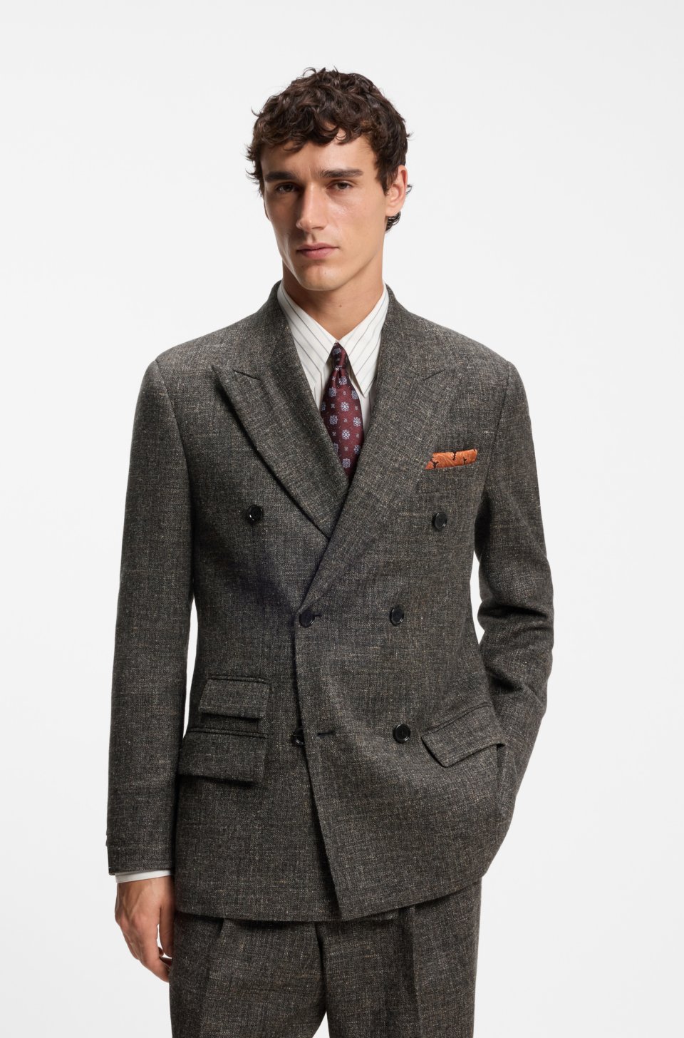 Wool-blend suit jacket