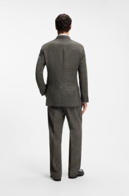 Wool-blend suit jacket, Brown