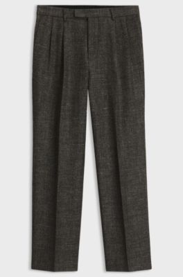Wool-blend trousers, Brown