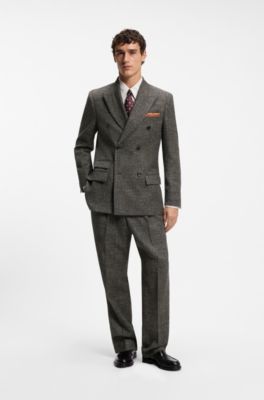 Wool-blend trousers, Brown
