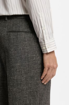 Pantalon van een wolmix, Bruin