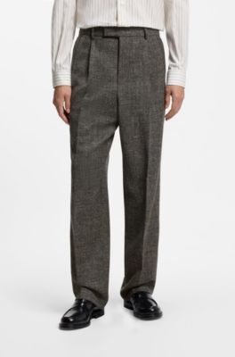 Pantalones de mezcla de lana, Marr&oacute;n
