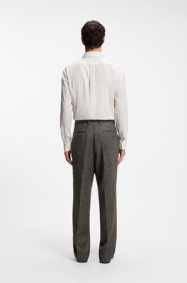 Wool-blend trousers, Brown