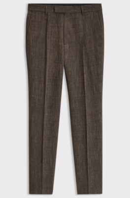 Wool-blend trousers, Brown