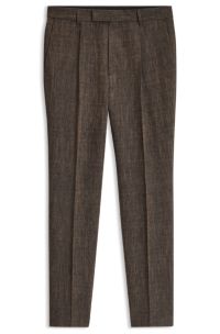 Pantalon van een wolmix, Bruin