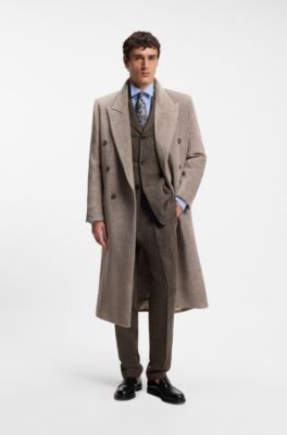 Wool-blend trousers, Brown
