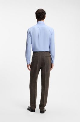 Wool-blend trousers, Brown