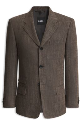 Wool-blend suit jacket, Brown