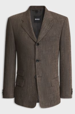 Wool-blend suit jacket, Brown
