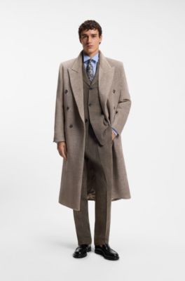 Wool-blend suit jacket, Brown