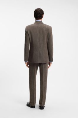 Wool-blend suit jacket, Brown