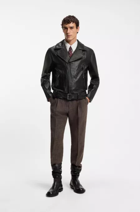 Bikerjacke aus Leder