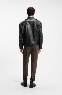 Leather biker jacket, Dark Brown