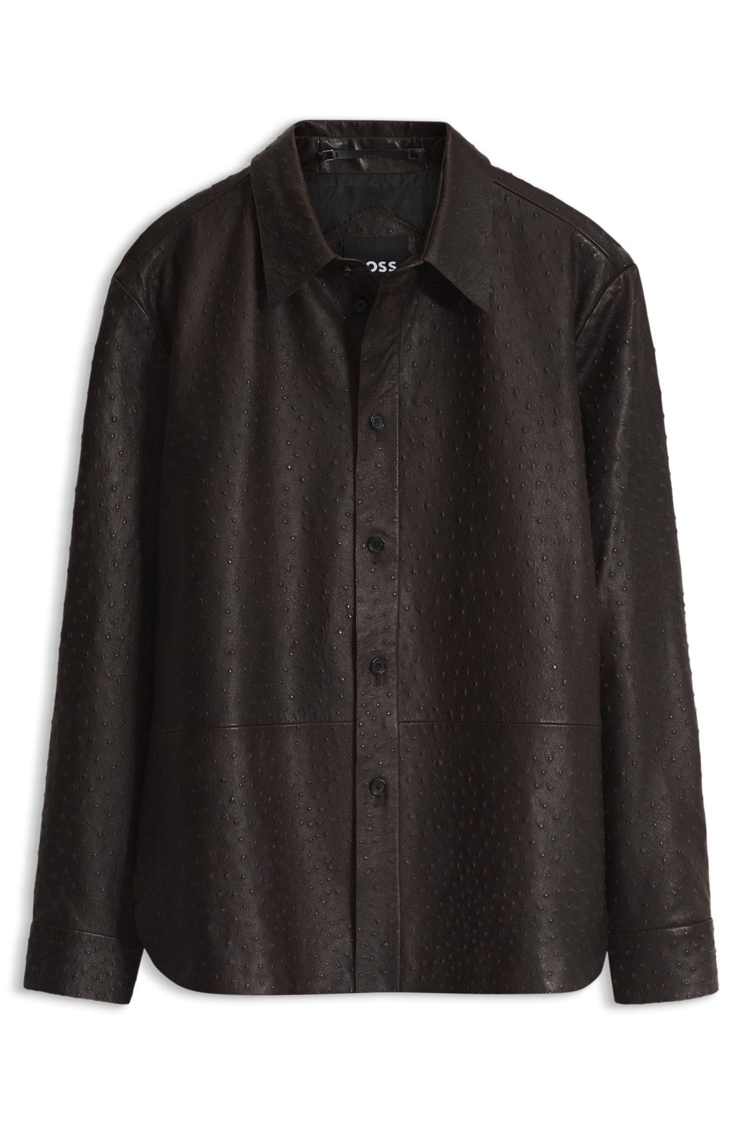 Boss Textured leather shirt skjortor & blusar herr