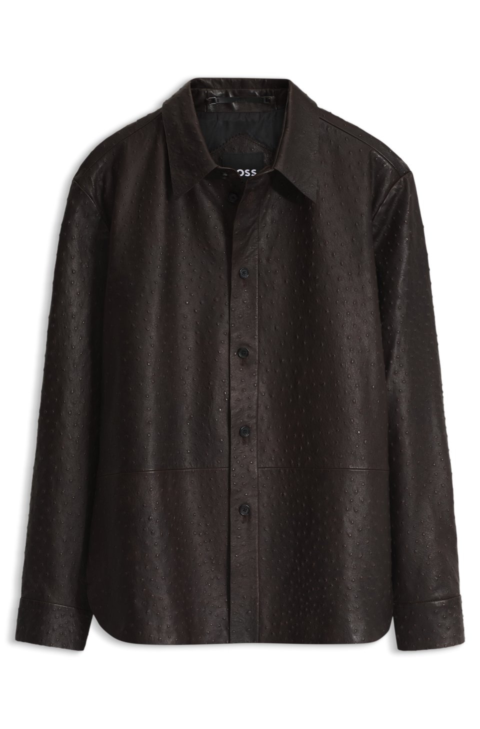 Textured leather shirt
