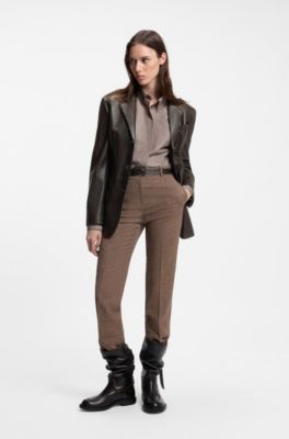 Leather blazer, Dark Brown