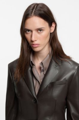 Leather blazer, Dark Brown