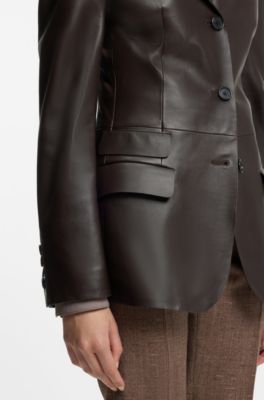 Leather blazer, Dark Brown