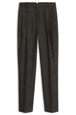 Tapered wool-blend trousers, Dark Brown