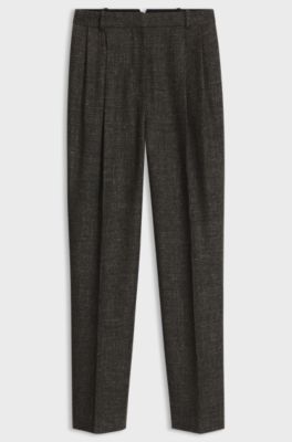 Tapered wool-blend trousers, Dark Brown