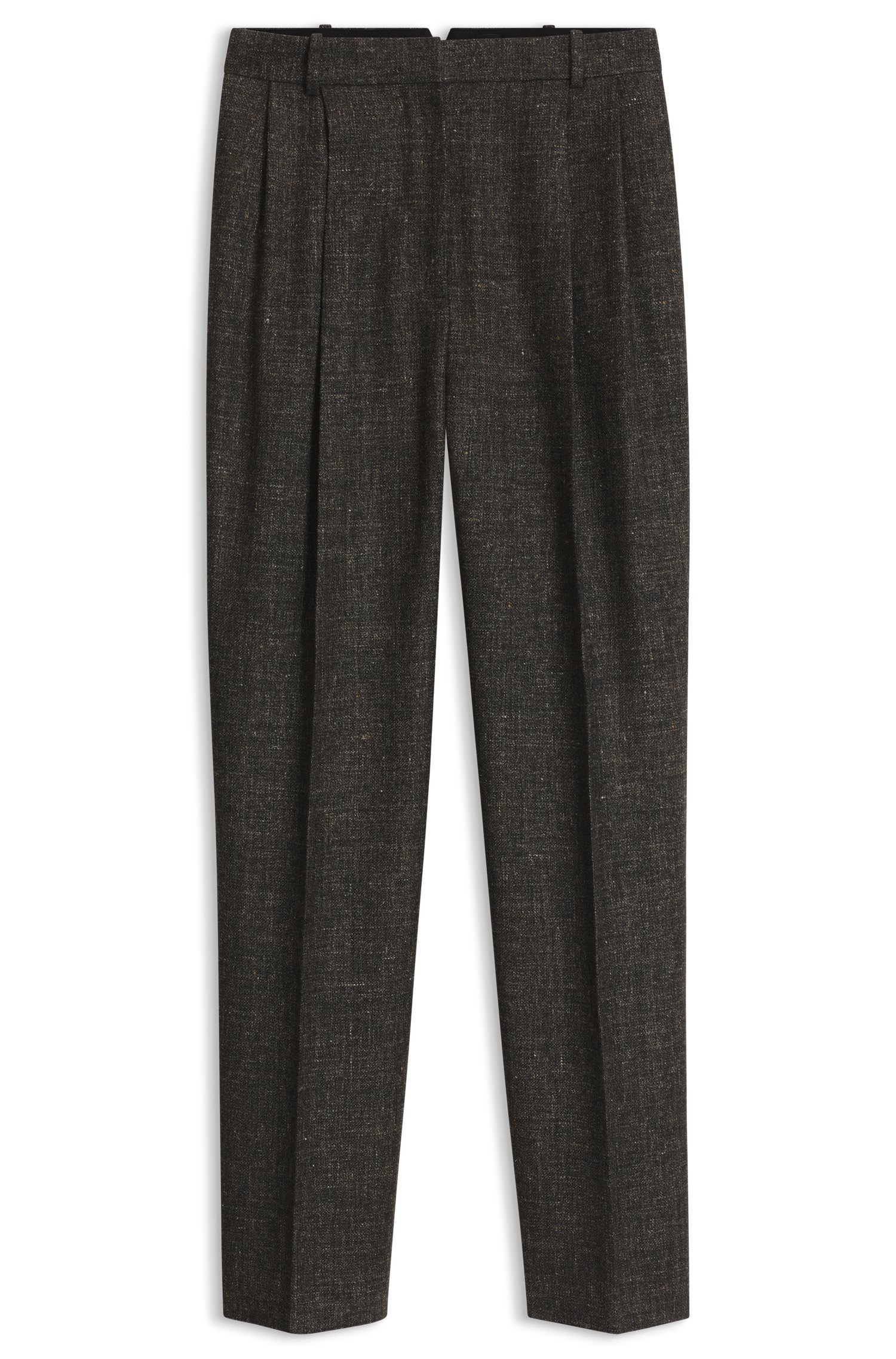 Boss Tapered wool-blend trousers byxor dam