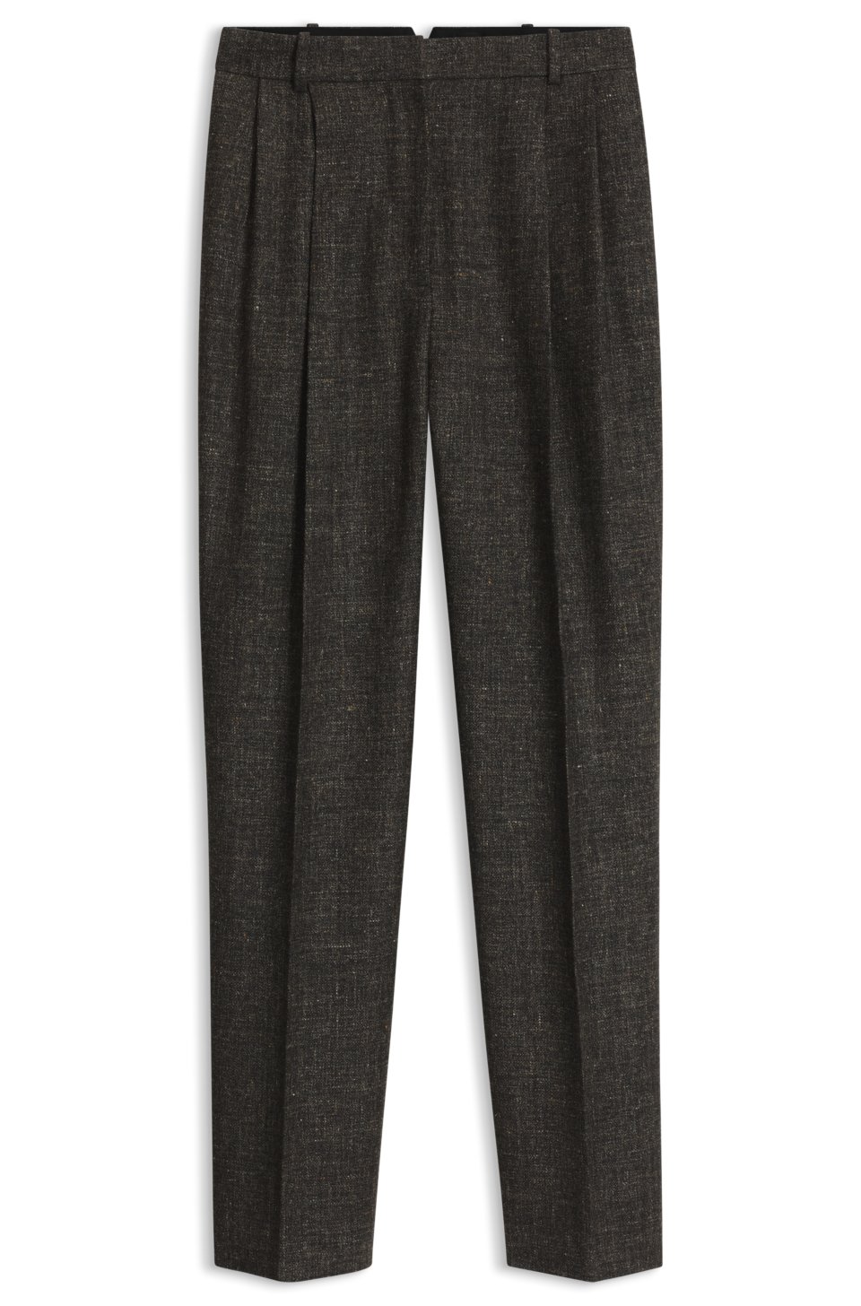 Tapered wool-blend trousers