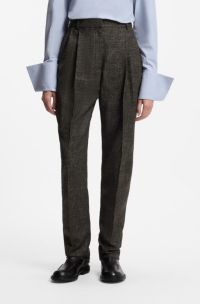 Tapered wool-blend trousers, Dark Brown