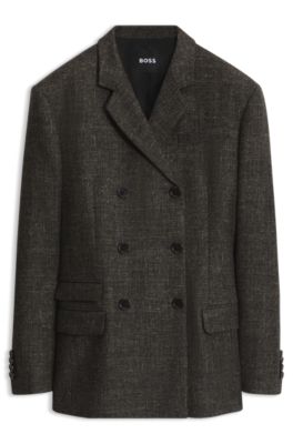 Wool-blend blazer, Dark Brown