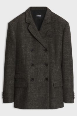 Wool-blend blazer, Dark Brown