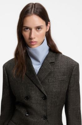 Blazer in misto lana, Marrone scuro