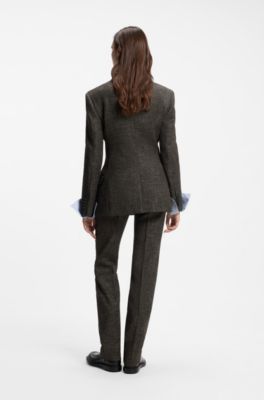 Blazer in misto lana, Marrone scuro
