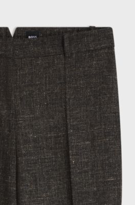 Pantaloni in misto lana, Marrone scuro