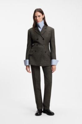 Wool-blend trousers, Dark Brown