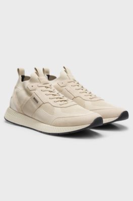 Knitted-upper trainers, Light Beige