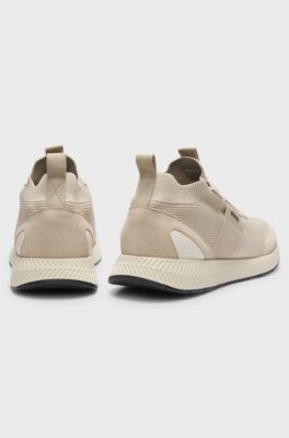 Knitted-upper trainers, Light Beige