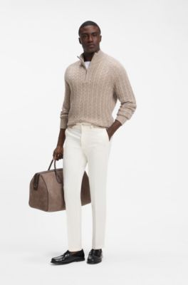 Slim-fit trousers, Natural
