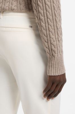 Slim-fit trousers, Natural