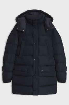 Giacca imbottita lunga, Blu scuro