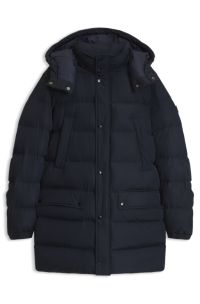 Long-length padded jacket, Dark Blue
