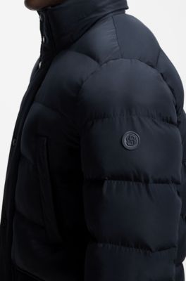 Long-length padded jacket, Dark Blue