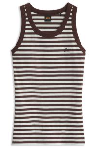 Striped-cotton top, Patterned