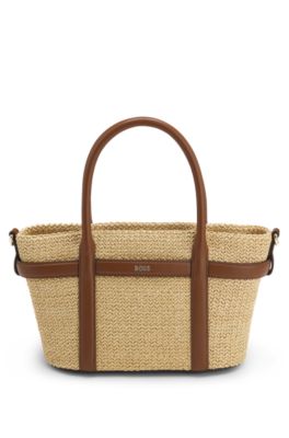 Woven tote bag, Beige