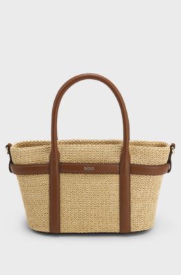 Woven tote bag, Beige