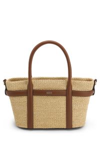 Woven tote bag, Beige