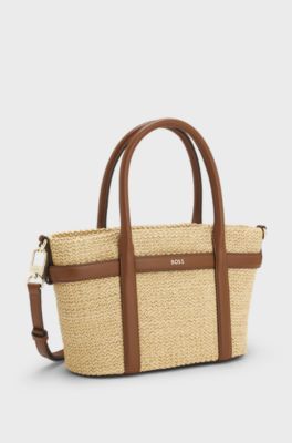 Woven tote bag, Beige